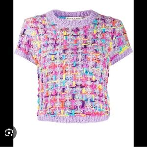 Alice + Olivia Multicolor Knit Top Sz L